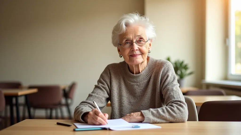 Woman smiling confidently during a coaching session or workshop